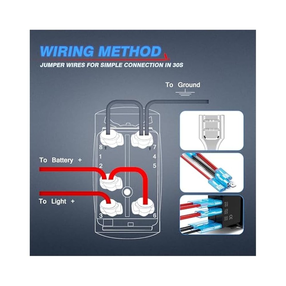For 12V LED Light Rocker Switch Kit, Easy Installation, Truck, Jeep ...