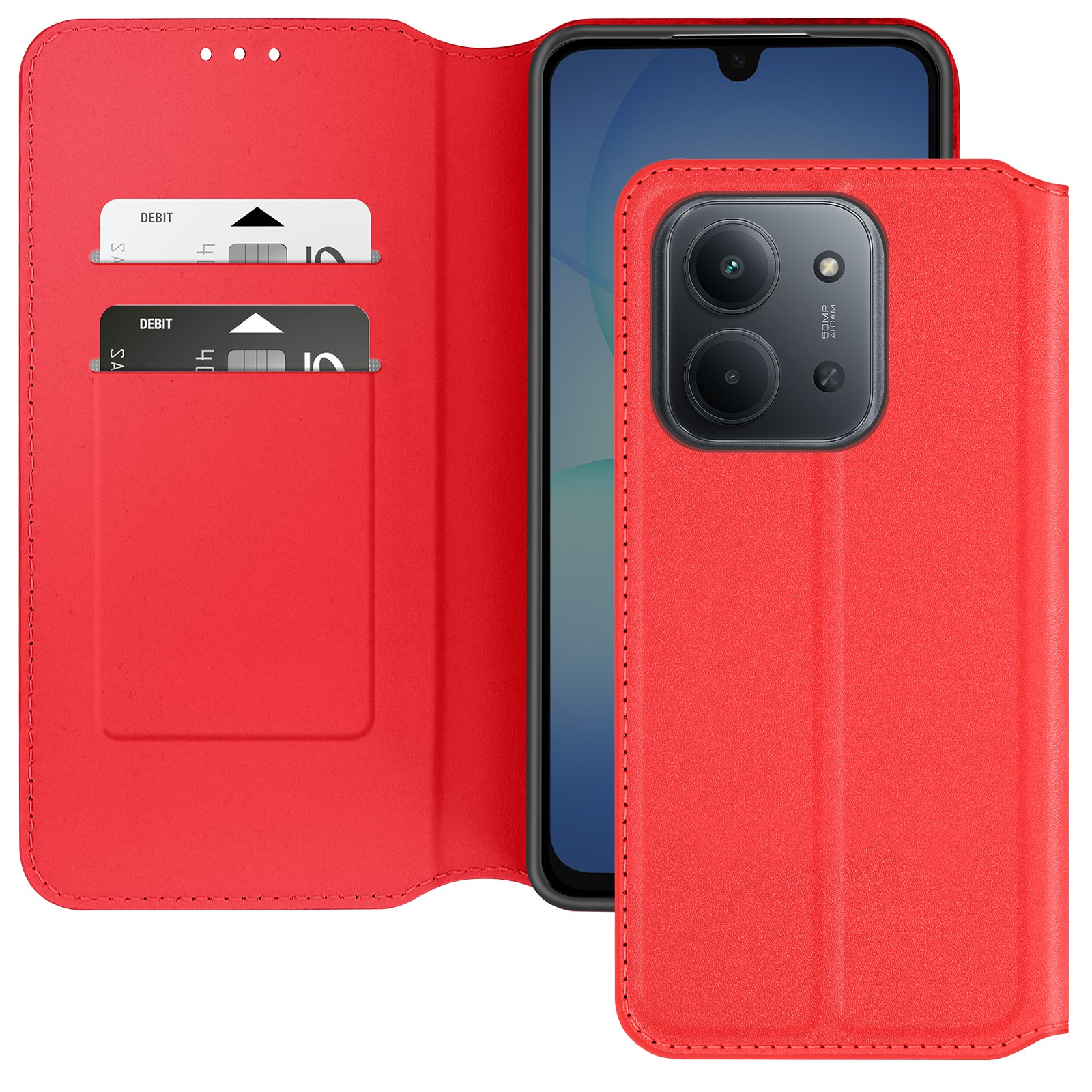 Étui portefeuille antichoc Xiaomi Redmi 15C pour protéger l'écran des chutes