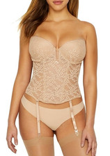 Va Bien NUDE Deep Plunge Push-up Bustier, US 32C, UK 32C