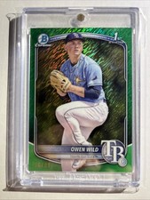 2025 Bowman Green Shimmer Owen Wild Chrome #BCP-14 1st Prospect Rays 26/99