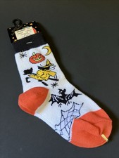 Vintage Halloween Kids Socks NOS Witch Pumpki...