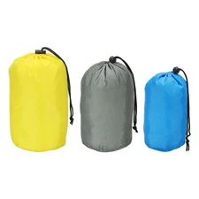 3sets Stuff Sack Assorted S/M/L Storage Sack Portable Drawstring Dust Flap Bag