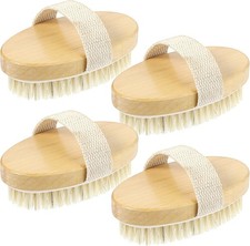 4pcs Dry Brushing Body Brush, Natural Bristle Dry Skin Exfoliating Brush Body