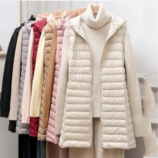 Giubbotto piumino donna invernale 90% ultraleggero impacchettabile puffer parka senza maniche