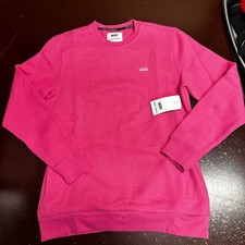 Vans Mens Pink Off The Wall Long Sleeve Crew Neck Pullover Sweatshirt Size M