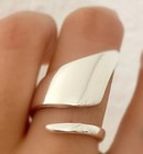 925 Sterling Silver Handmade Ring Wedding Wide Jewelry Gift For Women A-61
