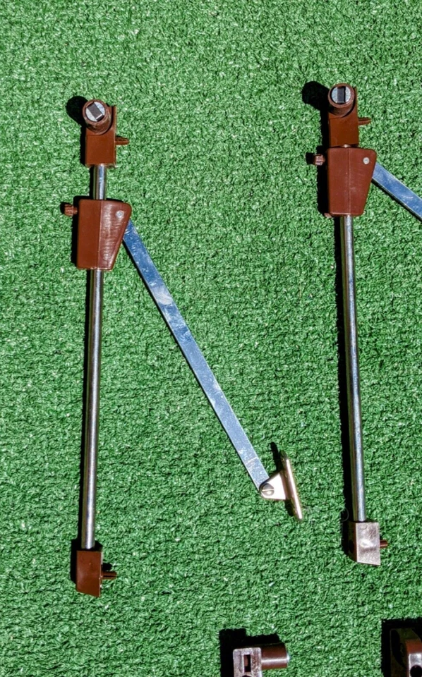 10 Vintage ONI West Germany Sliding Adjustable Drop Leaf Metal Supports Set NOS - Image 3 of 4