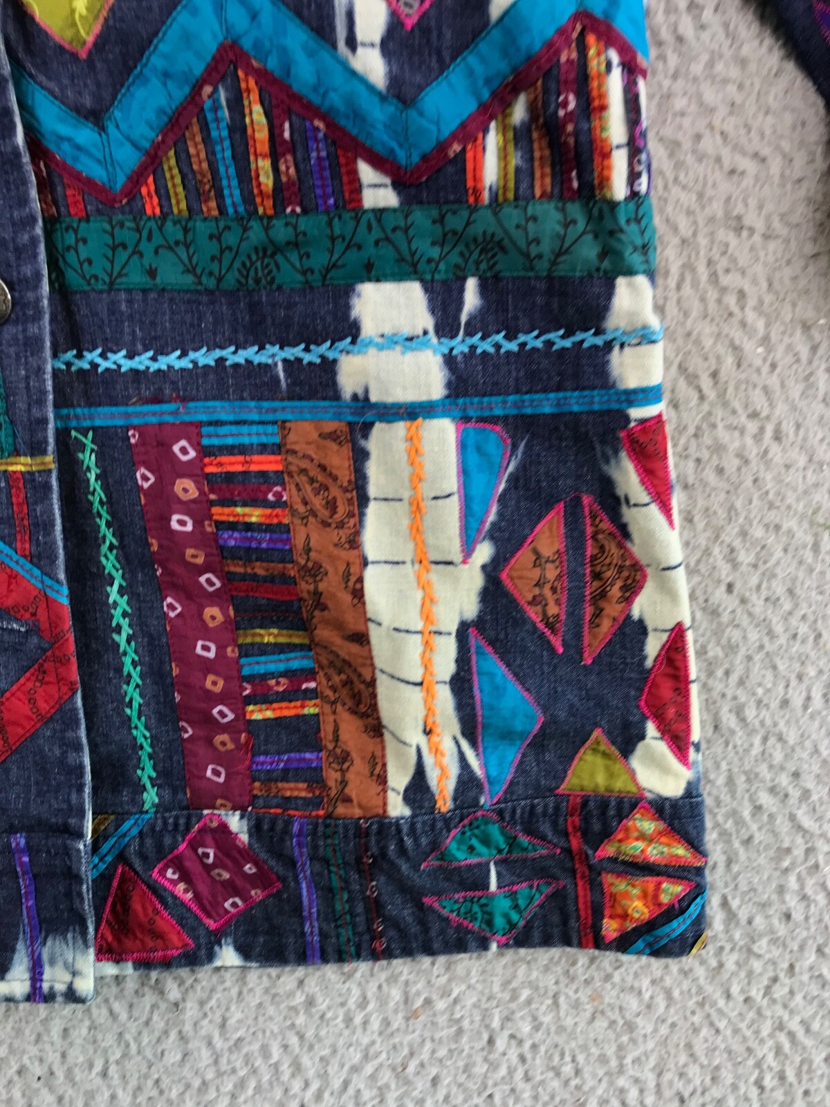 Chicos Designs Jacket Patchwork Denim Women's Siz… - image 10