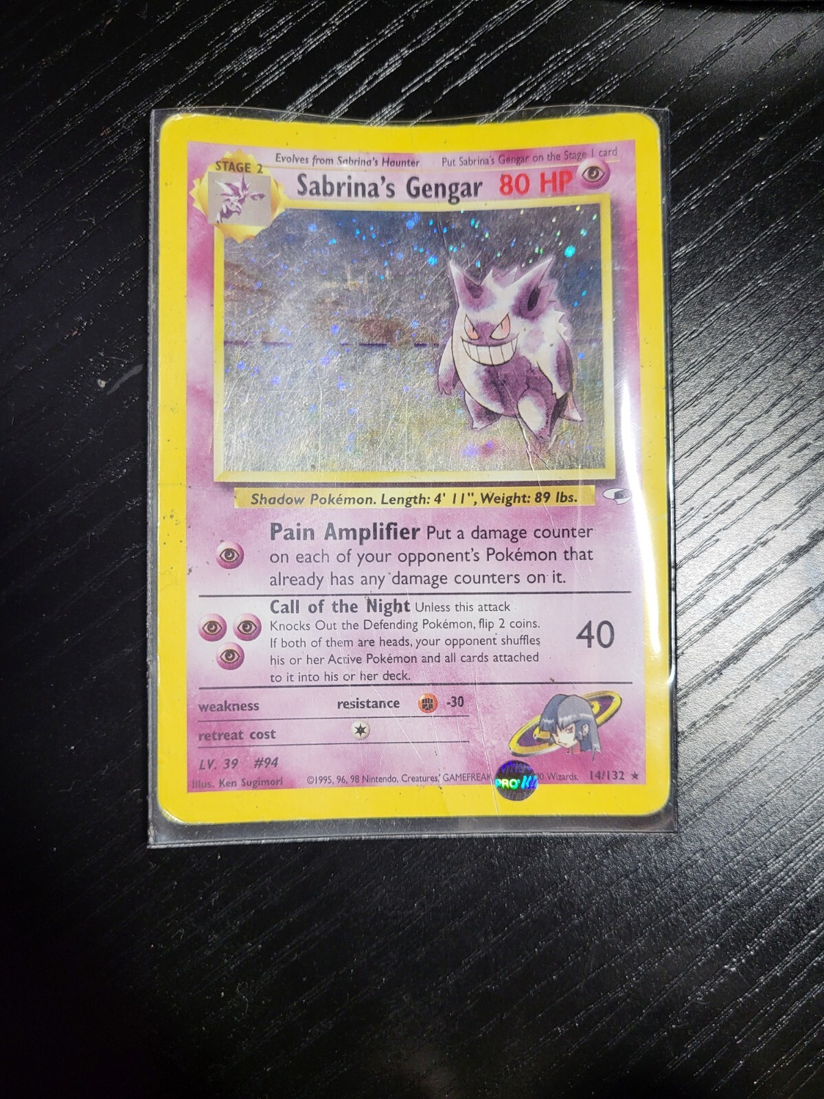 Sabrina’s Gengar Holo 14/132 Gym Heroes Vintage WOTC Pokémon Card  