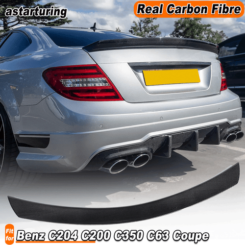 For Benz C204 C200 C350 C63AMG 2008-2014 REAl Carbon Rear Trunk Spoiler Wing Lip - Bild 1 von 7