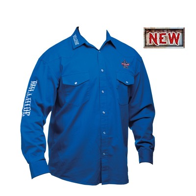 PBR Men's Shirts Long Sleeve Embroidered Western Cowboy Rodeo Clothing Saddle Up
