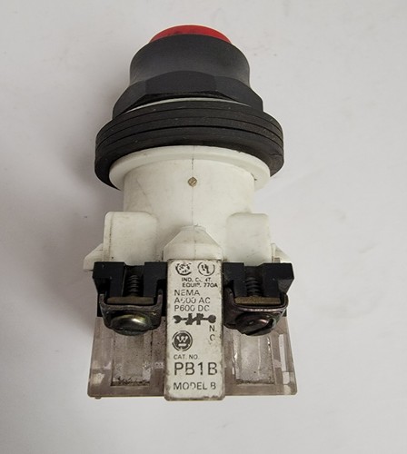 WESTINGHOUSE PUSH BUTTON W/ PB1A & PB1B CONTACT BLOCKS. LOT OF 3. - Picture 3 of 5