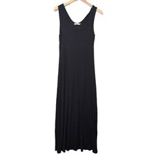 Calvin Klein Maxi Tank Dress Womens 4 Black Sleeveless Long Layer Stretch