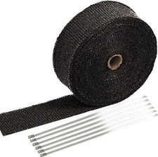 2" X 50' Black Exhaust Heat Wrap Roll For Motorcycle Fiberglass Heat Shield Tape