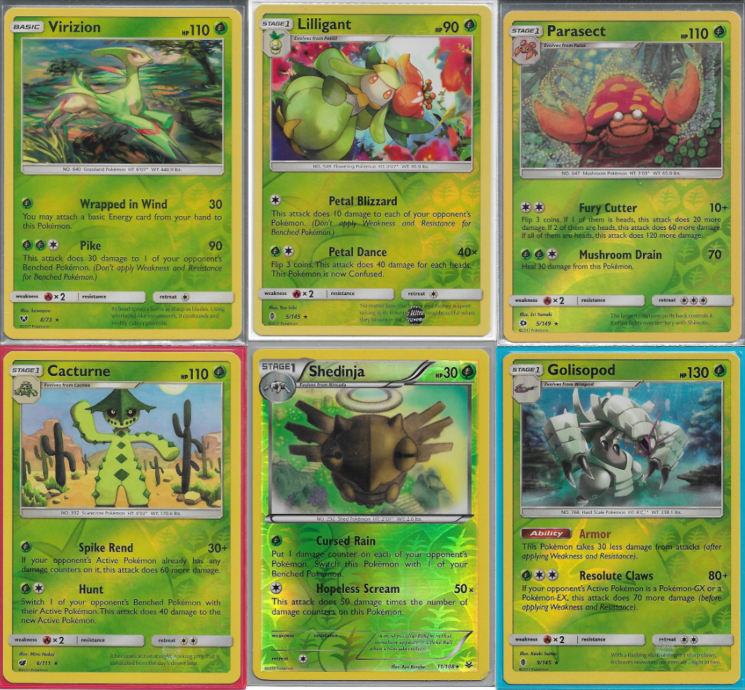 POKEMON 6 CARD REVERSE HOLO GRASS LOT WITH VERIZION | eBay