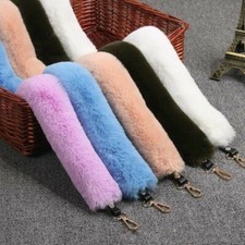 1 X Faux Fox Fur Handbag Shoulder Straps Colorful Replacement Belt DIY Universal