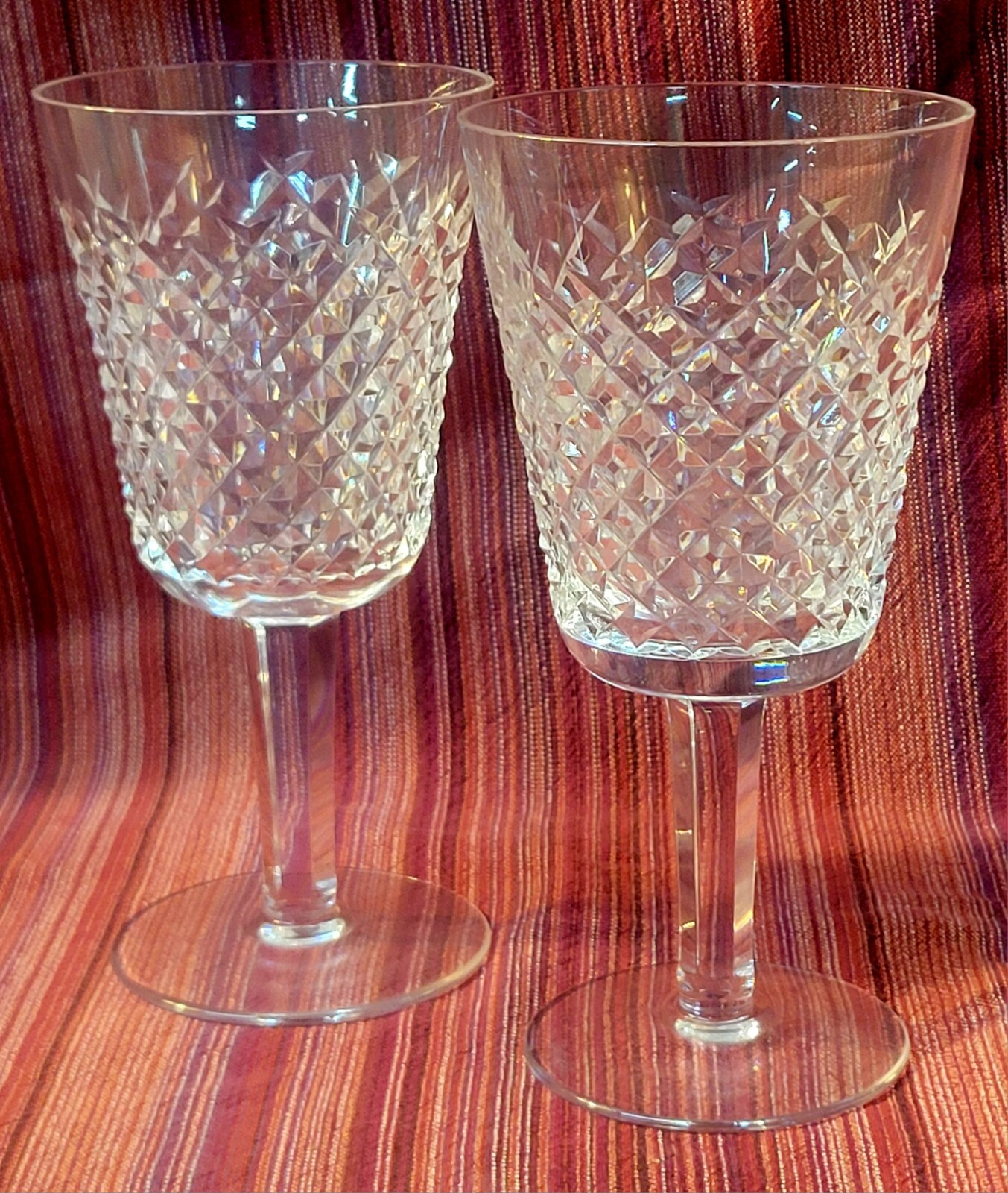 Waterford Crystal Alana Wine Champagne Goblets Set 6 7/8 Inch Stemware-image