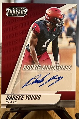 2022 Panini Chronicles Threads Draft Picks #20 Dareke Young ROOKIE Signature 