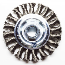 4" Standard Twist Knot Wire Wheel - Stainless Steel 5 Pack 