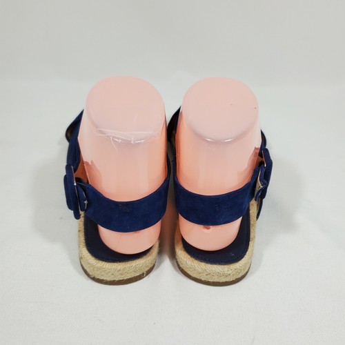 Sandalias planas para mujer Louise et Cie de cuero gamuza 7M con correa cruzada azul - Imagen 6 de 12