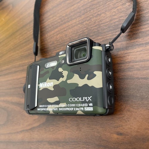 Nikon COOLPIX AW130 Zoom Lens Digital Camera Camouflage Green W/Box Rare - Picture 5 of 14