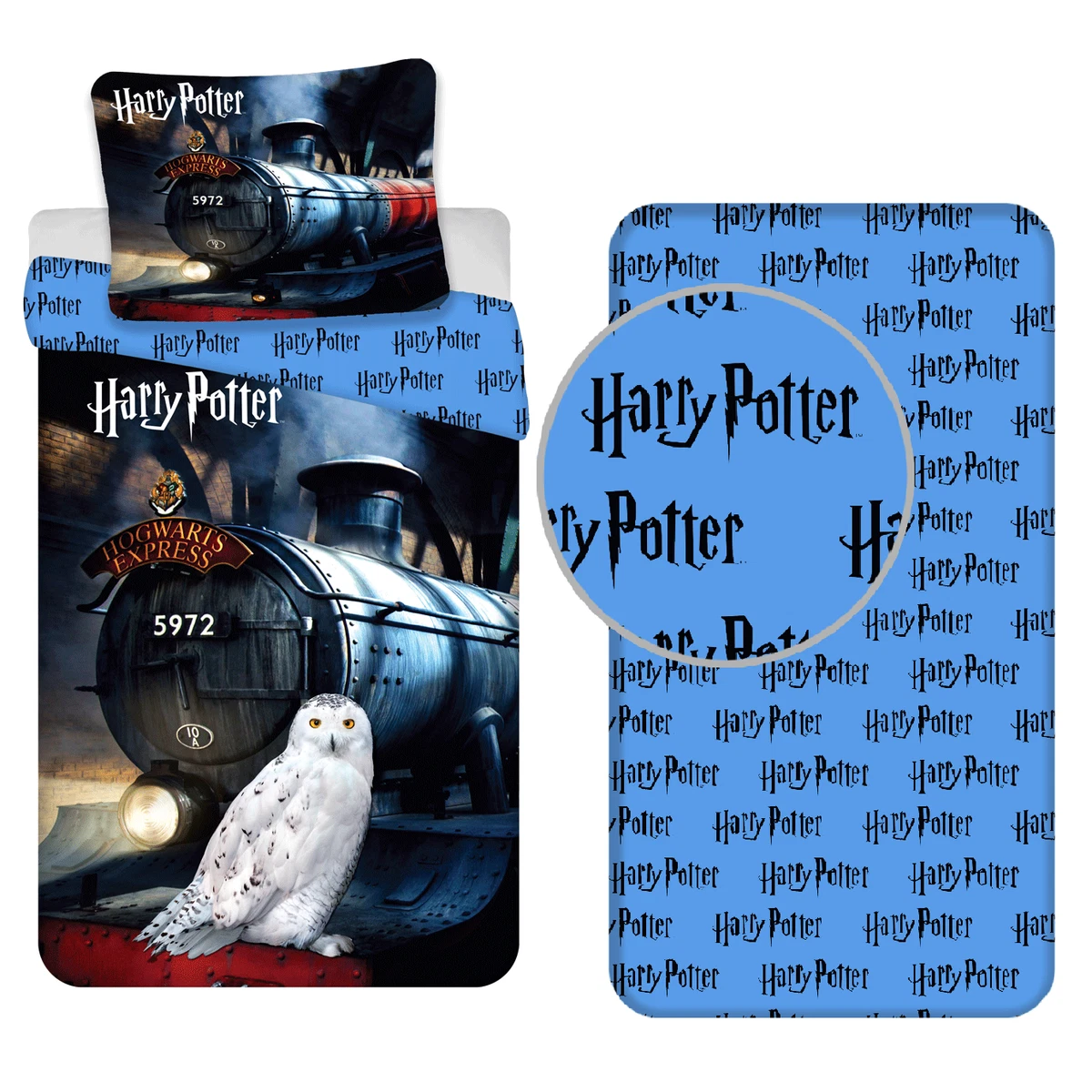 Warner Harry Potter Lenzuolo con angoli, 140 x 190 cm, bianco