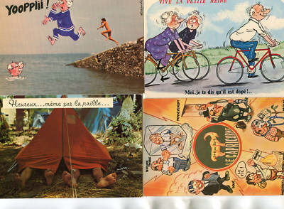 LOT OF 4 Humor Photo Illustration Cards