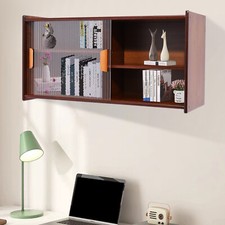 Small Kitchen Cupboard Food Pantry Cabinet Wall Sideboard with Glass Doors New