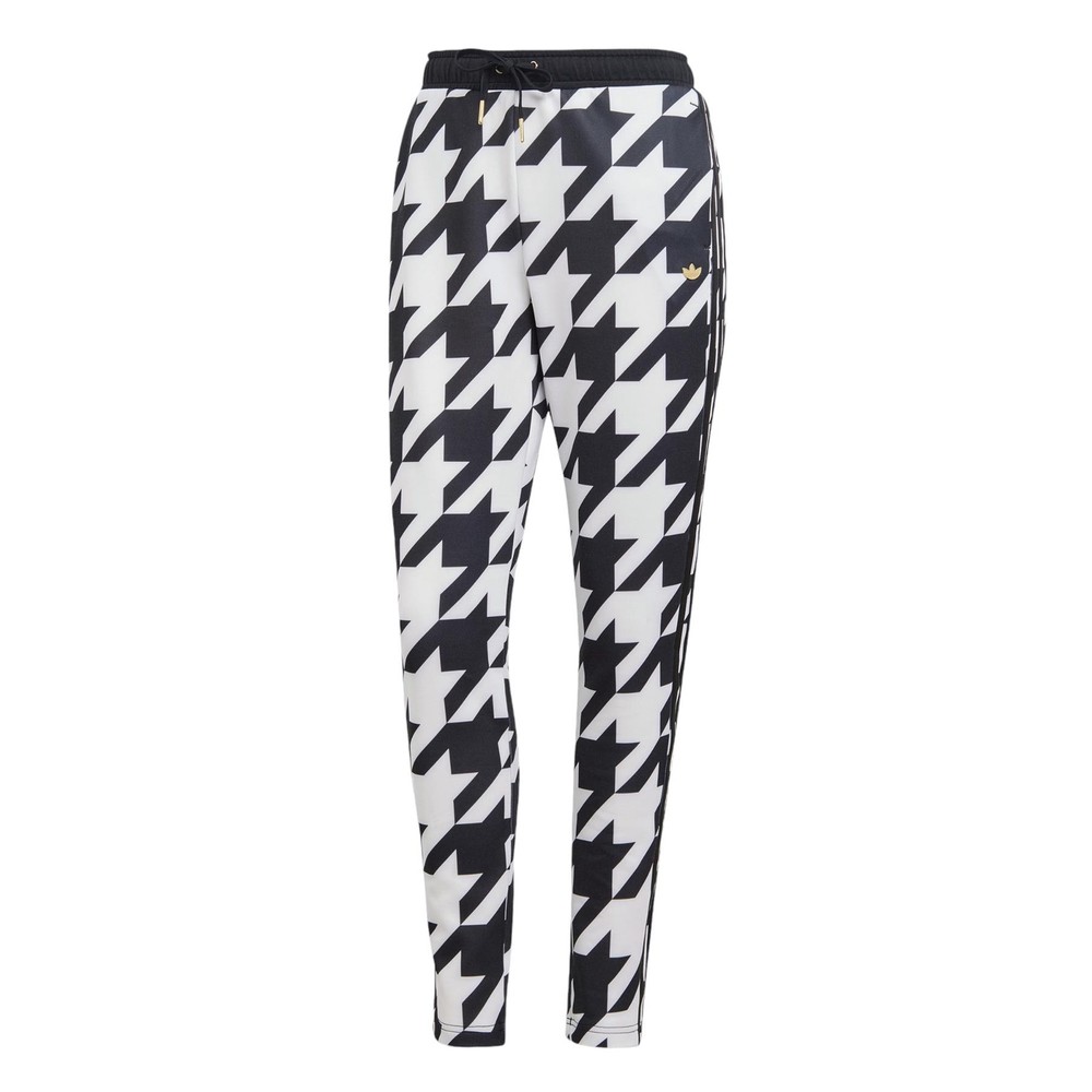 adidas ORIGINALS WOMEN'S HOUNDSTOOTH SST TRACK PANTS BLACK WHITE SUPERSTAR RETRO
