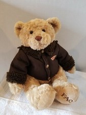 FAO Schwarz Aviator Bear Plush Pilot Jacket 13" Teddy Bear Stuffed Valentine