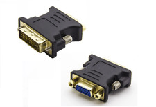 Image of DVI-D to VGA Adapter DVI 24+1 Male SVGA 15 Pin Female Converter for PC Laptop UK