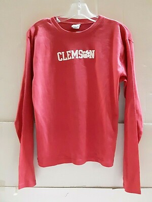 Clemson Tigers NCAA Women's Long Sleeve Rose Pink Shirt, Small