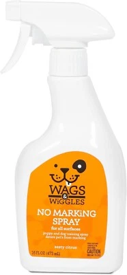 BRANDED Wags & Wiggles No Marking Deterrent Training Spray for Dogs - Indoor Dog Pee Rep