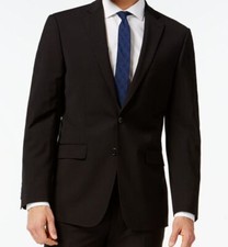  450 Calvin Klein 40R Men's Black Slim X Fit Wool Suit Sport Coat Jacket Blazer