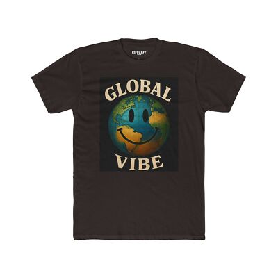 Global Vibe Unisex Cotton Crew Tee - Positive Earth Design for Eco Lovers