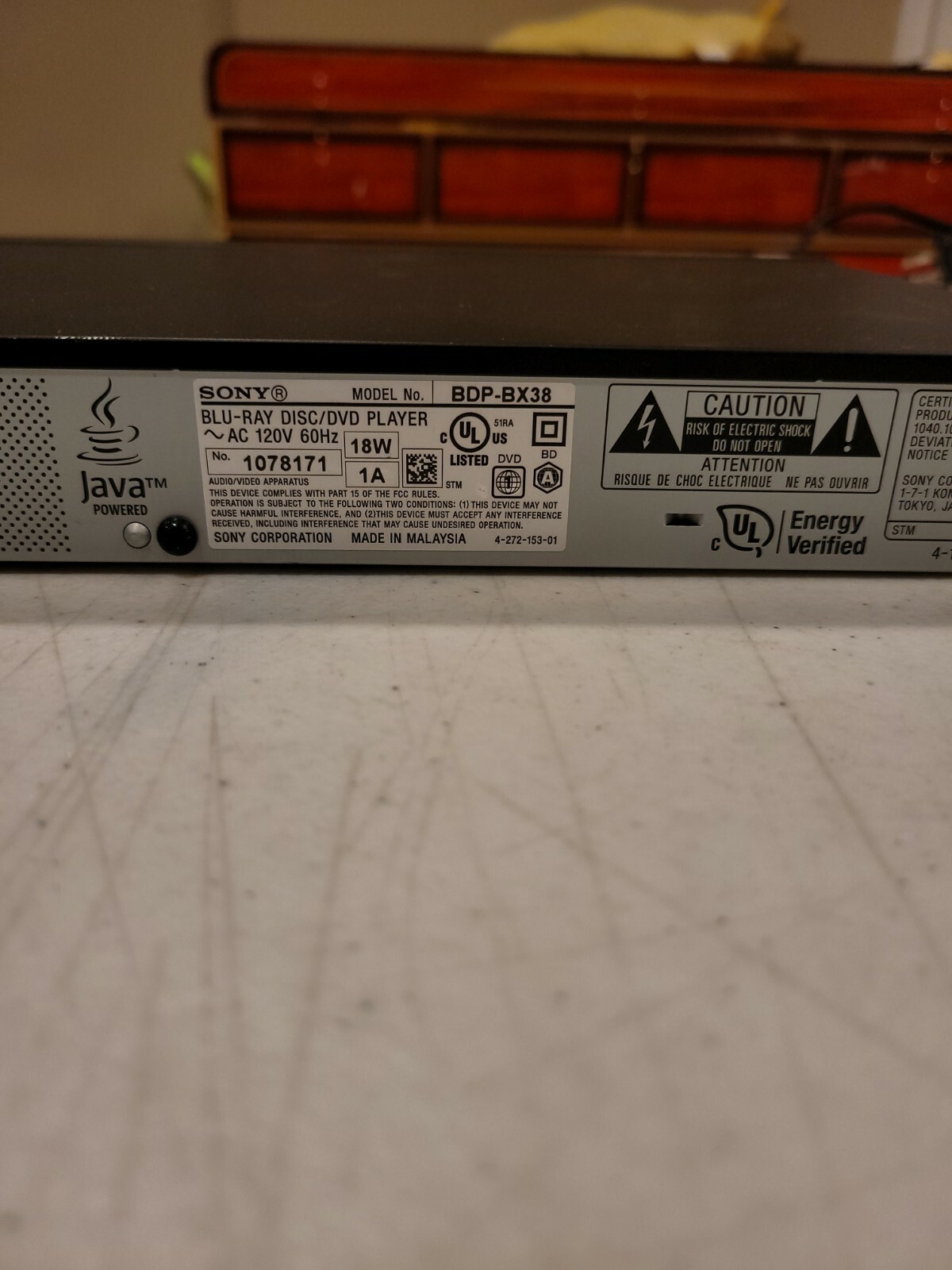 Sony BDPBX38 Bluray Disc/DVD Player *NO REMOTE* Tested & Working eBay