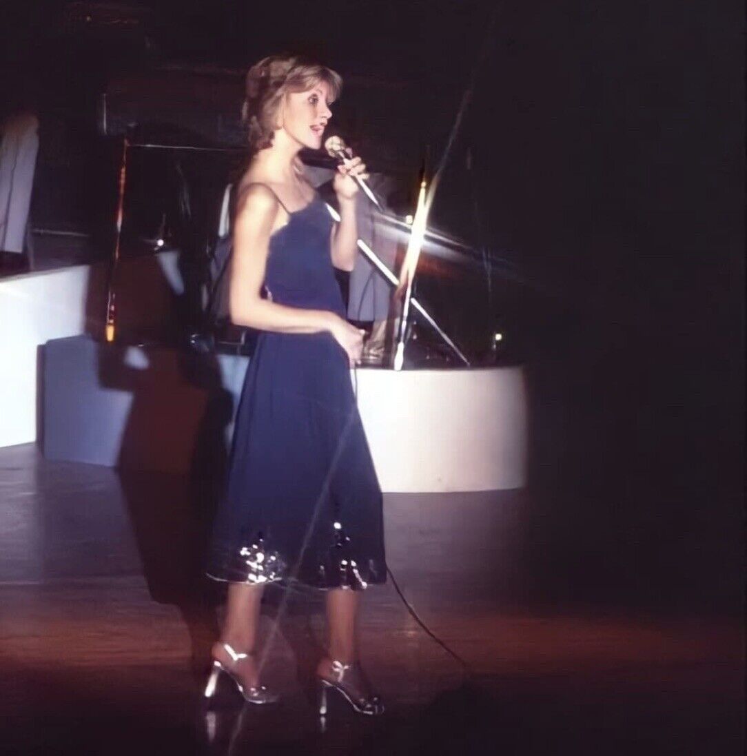Max 42% OFF OLIVIA NEWTON JOHN 100% quality warranty - SINGING ON STAGE A IN BLUE DRESS