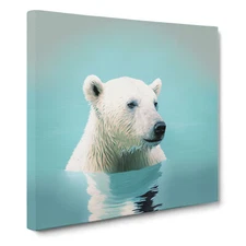 Polar Bear Digital Art Canvas Wall Art Print Framed Picture Home Office Decor