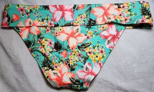 Victoria's Secret Womens Bikini Bottom Hawaiian Lo Rise Tropical Folded Band Lg - Picture 8 of 10