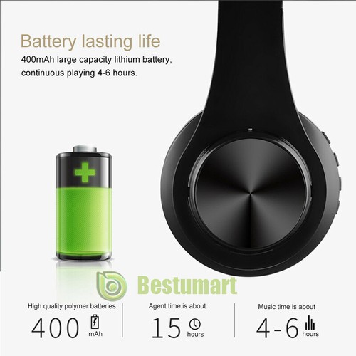 Bluetooth Noise Cancelling Headphones Over Ear Stereo Earphones Wireless Headset - Picture 8 of 16