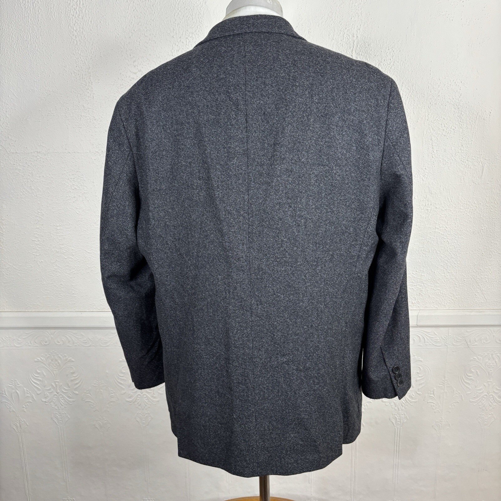 Bachrach Sport Coat Mens 44L Dark Gray Soft Semi Unstructured Wool