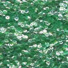 5mm Cup Sequins Green Crystal Rainbow Iris Iridescent. Made in USA