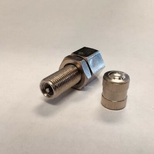 1/8" Female NPT Schrader Valve; Nickle Plated	