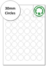 30mm circles Biodegradable round Labels - Eco Friendly Compostable Stickers