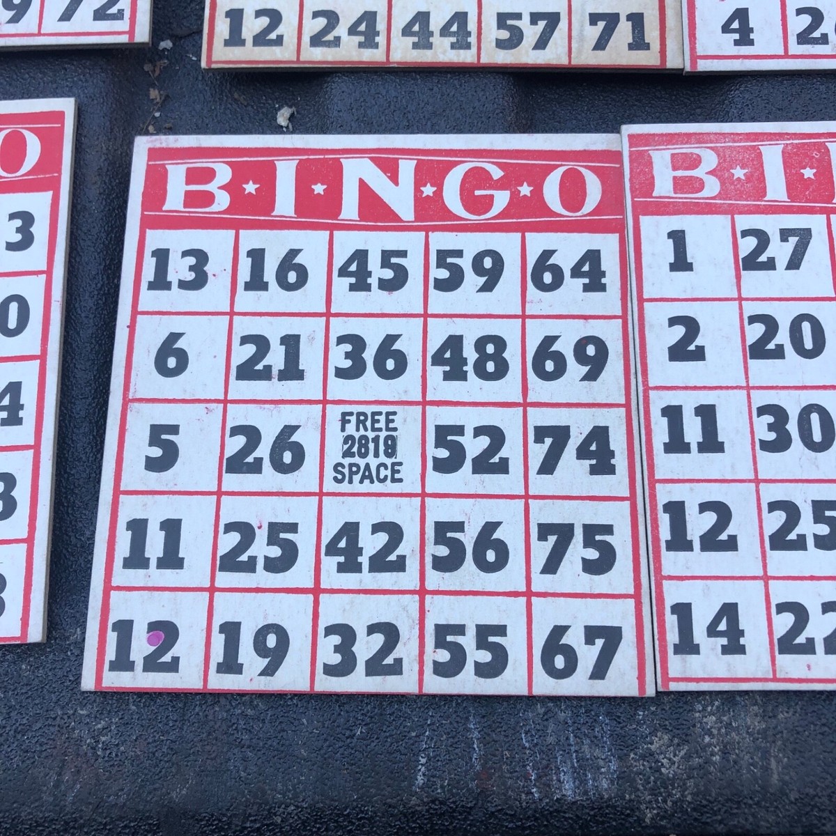 Vintage Lot of 12 NOS unused Cardstock Bingo Cards Scrapbooking