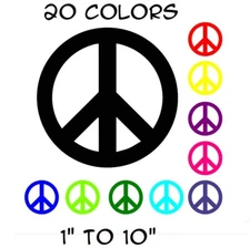 Peace Sign Sticker Vinyl Decal - Love Symbol Car Window Bumper Hippie 1" to 10"