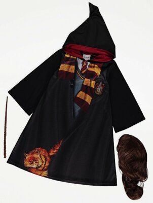 Hermione Granger Fancy Dress Costume 5-12 Years Robe, Wig and Wand