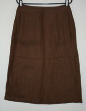 ORVIS Sz 10 Brown Linen Blend Pencil Skirt Lightweight Unlined
