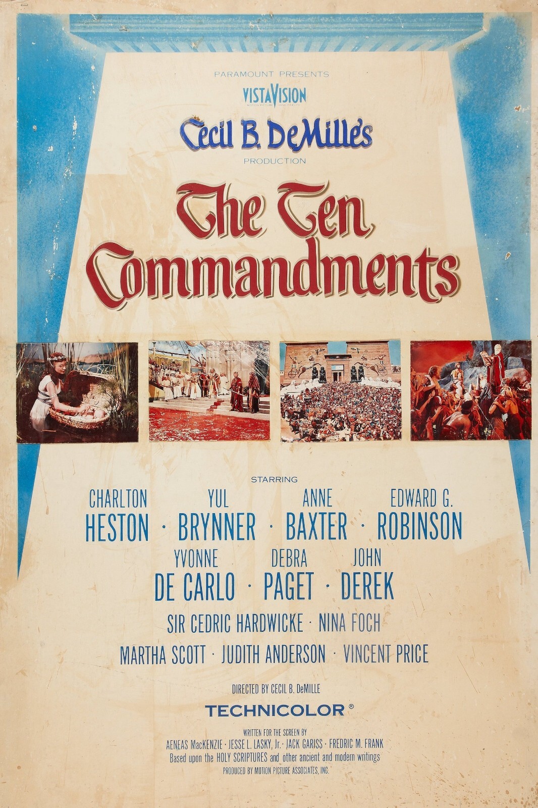 1956 The Ten Commandments Movie Poster 11X17 Charlton Heston Moses ...