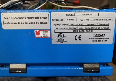 ARJAY 2852-LPS-1-1000 LEAK DETECTION SYSTEM WITH 2) LEAK PAD SENSORS And EXTRAS